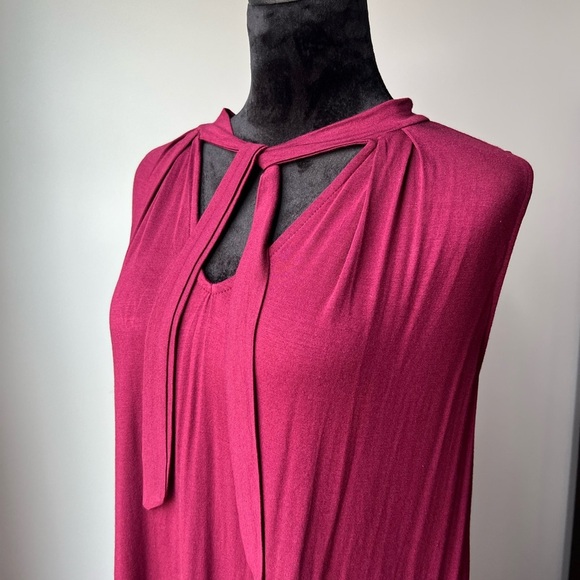 NWT Mod Ref Burgundy Dress with Tie Front & Cut Out Details - Large - Picture 11 of 12